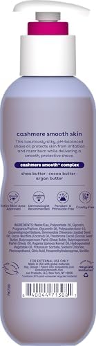 EOS CASHMERE SHAVE OIL – VANILLA CASHMERE, MOISTURIZING SHAVE OIL WITH SHEA BUTTER & GLYCERIN, HELPS PREVENTS IRRITATION & RAZOR BURN, VEGAN, 6 FL OZ