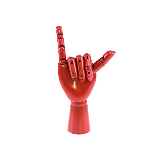 HSOMiD Flexible Wooden Hand Model Moveable Wooden Artists Manikin Hand Figure 10 Inches Right Hand Model for Sketching Drawing Painting Home Office Desk Decoration (10 Inch Right Hand)