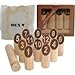 BEX Number Kubb Garden Games - 13 Pieces with Carry Bag | Throwing Games for Families, Kids & Adults | Outdoor, Summer Parties or Beach Games | Traditional Regulation Size Viking Chess | Rubber Wood
