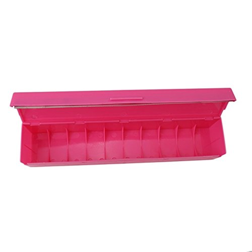 HS Refillable Food Wrap Dispenser Plastic Wrap Cutter Kitchen Accessories (Rose) - Thumbnail 4