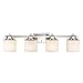 Chloe Lighting CH821036CM33-BL4 Contemporary 4 Light Chrome Finish Bath Vanity Wall Fixture Alabaster Glass, 33