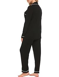 Ekouaer Juego de pijama manga larga, pijama cómodo, para dama (XS-XL)