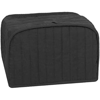 RITZ Polyester / Cotton Quilted Four Slice Toaster Appliance Cover, Dust and Fingerprint Protection, Machine Washable, Black