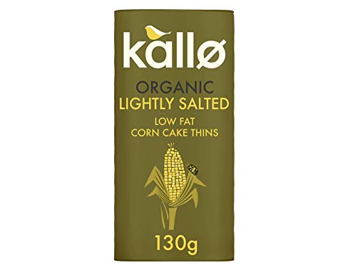 Kallo Organic Corn Cakes Wholegrain Thin Slice 130 g (Pack of 12)