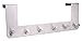 Heavy Duty Over The Door 6 Hooks Rack Organizer, Brushed Nickel