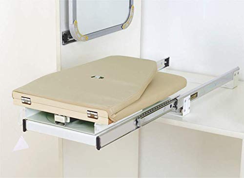 HIDE AWAY IRONING BOARDS Foldable Rotated Ironing Board Closet Pull-Out Stow Away in The Cabinet Ironing Station for Home, Apartment, Beige