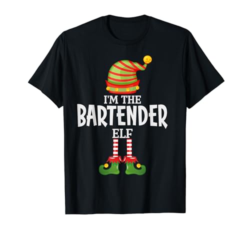 I'm The Bartender Elf Christmas Matching Pajama T-Shirt