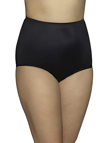 Vanity Fair Damen Unterwäsche mit Hoher Taille, Volle Abdeckung, Damenhöschen, Perfekt Ihr Slip Unterhose, schwarz-Midnight Black, XXL