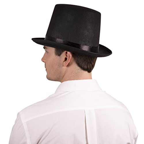 Kangaroo Black Top Hat Men Costume - Tophat Stove pipe Hat - Giant Tall Halloween Formal Cosplay Costume Accessory Dress up Apparel