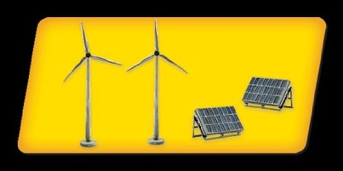 Scene-A-Rama Scene Setters Alternative Energy Set Wind Turbines & Solar Panels (2 ea)