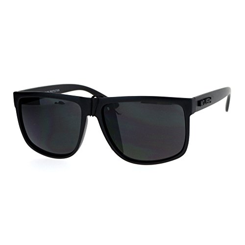 KUSH Sunglasses Classic Matte Black Square Frame Unisex Fashion Shades UV 400