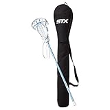 STX Crux 100 Complete Women's Lacrosse Stick with Bag White and Carolina Blue and Black