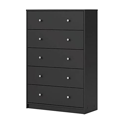Pemberly Row Contemporary Tall 5 Drawer Slim Dresser Chest/Bedroom