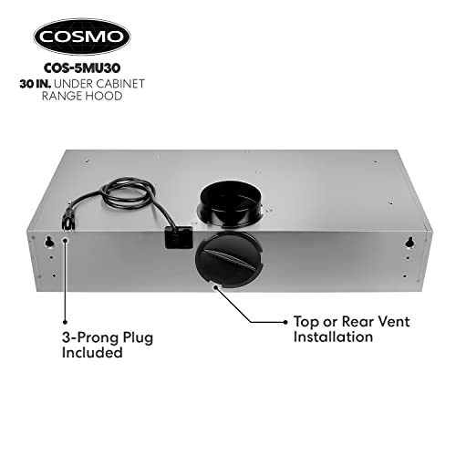 COSMO COS5MU30 30 In. Under Range Hood Ductless Convertible