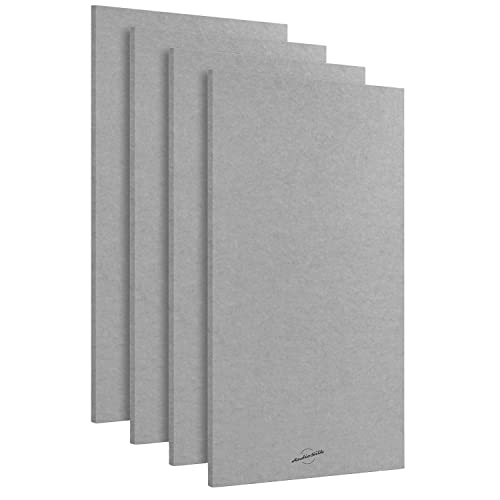 AudioSilk Acoustic Panels, 4 Pack ROOM KIT, Large, 46" x 23", Mid Grey
