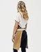 Caldo Linen Kitchen Apron - Mens and Womens Linen Bib Apron - Adjustable with Pockets (Tan)