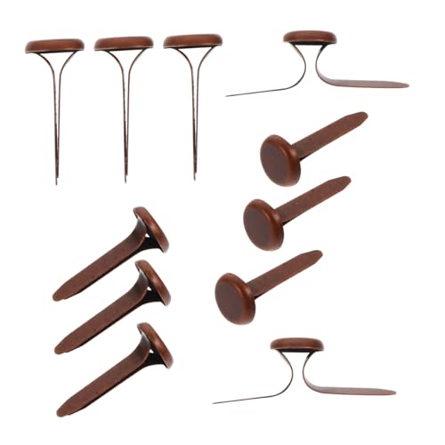 NUOBESTY 200Pcs Decorative Iron Mini Claw Brads Durable DIY Accessories for Crafts Two Headed Nails Antique for Handmade Projects