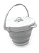 SAMMART 10L (2.64Gallon) Collapsible Fishing Bucket with Locking Lid - Foldable Round Tub - Portable Plastic Water Pail - Space Saving Outdoor Waterpot