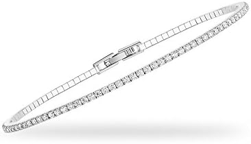 Emma Gioielli Bracelet for Women Tennis ch. in Silver with Micro Pavè 65 Swarovski Crystal Elements – Gift Package