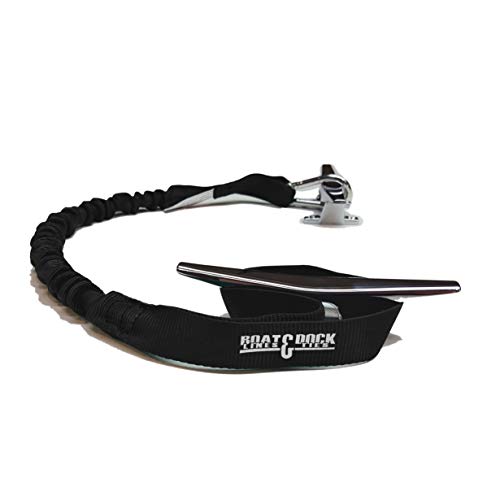 Hook and Cord Bungee Boating Dock Ties (Black, 30" with 1 Loop and 1 Hook) - Thumbnail 2
