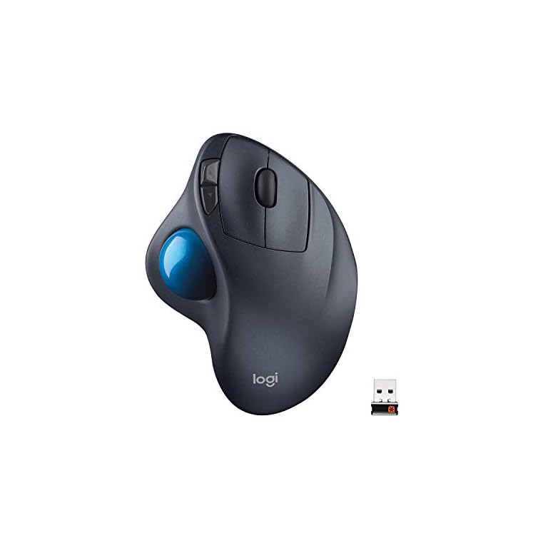 Logitech M570 Wireless Trackball Mouse – Ergonomic Design with Sculpted Right-Hand Shape, Compatible with Apple Mac…