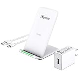 Wireless Charger, Seneo Qi Certified 10W Fast Wireless Charger Stand for Galaxy S9/S9+ Note 8/5 S8/S8+, Standard Wireless Charging Pad Stand for iPhone Xs/Xs Max/XR/X/8/8+(with QC 3.0 Adapter)
