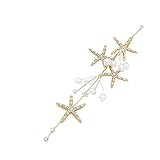 Sunshinesmile Handmade Pearl Headband Starfish Headpiece Bridal Crystal Tiara Wedding Hair Accessories Women Hair Jewelry