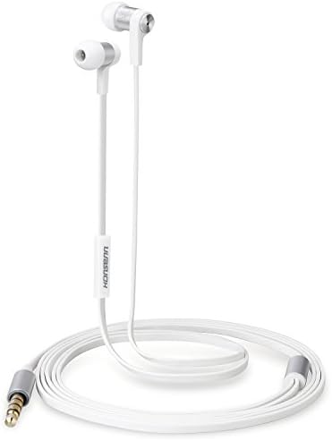 3.5mm Jack Earphones &amp; Headphones,In-Ear Earbuds with Mic Microphone Stereo Bass(Metal-white)