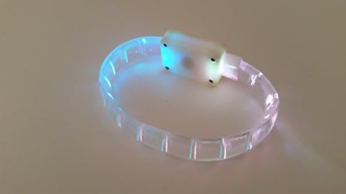 1 PC LED Light Up Flashing Adjustable Bracelet Wristband - Various Colors by Mammoth Sales (Color Changing)