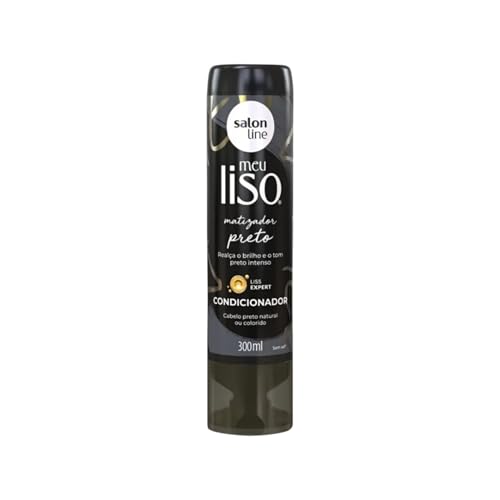Salon Line, Máscara Matizadora, Meu Liso, Preta, Vegana - Cabelos Lisos, 300ml