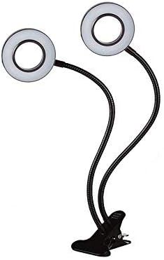 LED Grow Lights, 24W Dual Head LED Clip Desk Lamp with 360 Degree Flexible Gooseneck Light for Greenhouse
