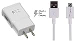 Galaxy S7 Charger, Galaxy S7 Edge S6 S6 Edge Note 5, Note 4 Galaxy Tab Pro, Tab 4/3 LG G2 G3 G4 for Adaptive Fast Charger and Quick Charger with Cable Kit {Wall Charger + 5FT Cable} White