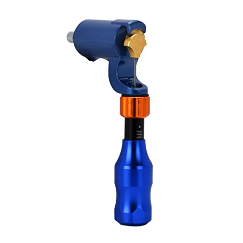 Tattoo Machine,Lotus.flower L Shape Extreme Rotary Tattoo Machine Carbon Steel Machine GunLinner Shader Equipment with Power Supply Line for Tattooing(Blue) - Thumbnail 3