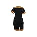 shekiss Women Sexy African Print V-neck Dashiki Bodycon Stretch Club Dress Black/yellow XX-Large