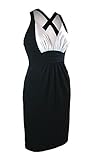 WHBM Women's Jersey Sleeveless Criss Cross Dress Black White (6)