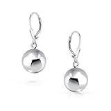 Bling Jewelry Sterling Silver Round Bead Ball Dangling Leverback Earrings