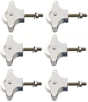 Monchy Set de poleas Tornillo con Tuerca, Metal, Blanco, 0.23x0.15x1.5 cm, 6 Unidades