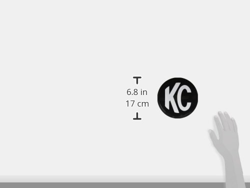 KC HiLiTES 5105 6" Round Black Plastic Light Cover w/ White KC Logo - Single Cover