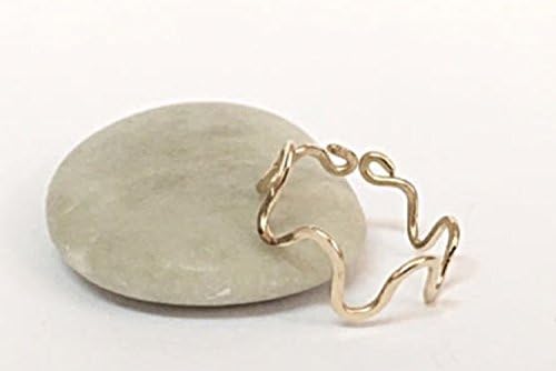 Gold Knuckle Ring Midi Stackable Silver Hammered
