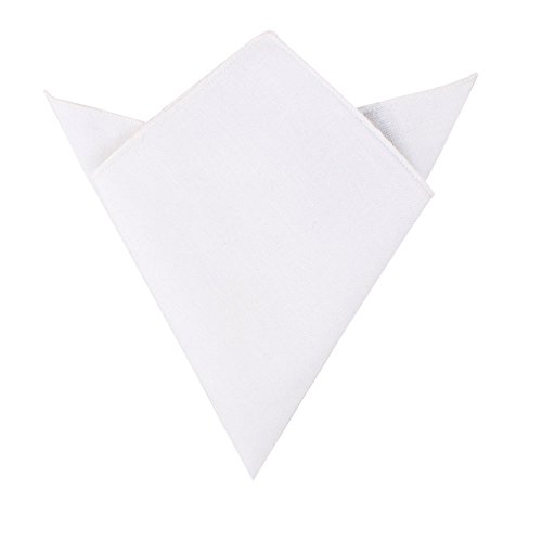 White-Cotton-Pocket-Square-Linen-Handkerchief-Hanky-for-Men-5-Yr-Warranty