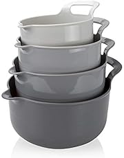 Cook with Color Mixing Bowls - 4 Piece Nesting Plastic Mixing Bowl Set with Pour Spouts and Handles