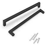 KNOBWELL 12 Pack Black Square Kitchen Cabinet