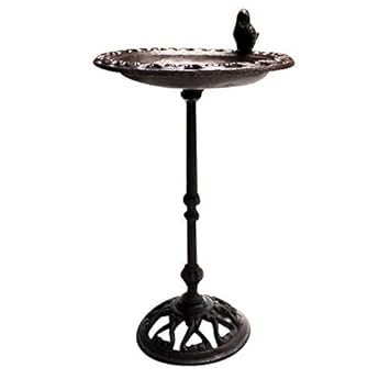 Large Glass Peacock Wild Bird Bath Garden Ornamental Freestanding