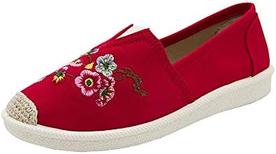 2019 New Womens Classic Canvas Round Toe Ballet Flats Slip On Plaid Star Pattern Loafers Work Shoes