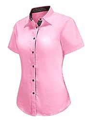 Womens Button Down Shirts Short Sleeve Work Shirts