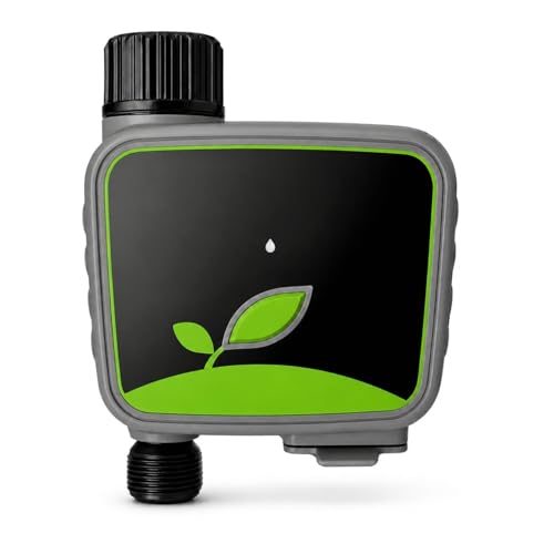 domyno WiFi Smart Garden Watering Timer with RF Hub Included, Tuya Smart Life App Water Programmer, Rain Delay, Manual Mode, Timer for Lawn Garden Pots