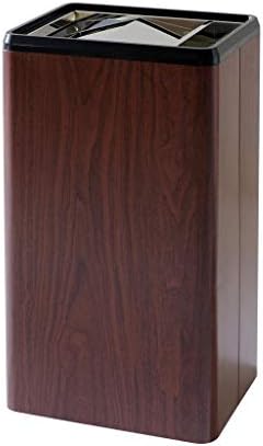 LXFMD Rectangular stainless steel shake trash can business office lobby trash can clubhouse wood grain metal sanitary bucket (Color : 3#)