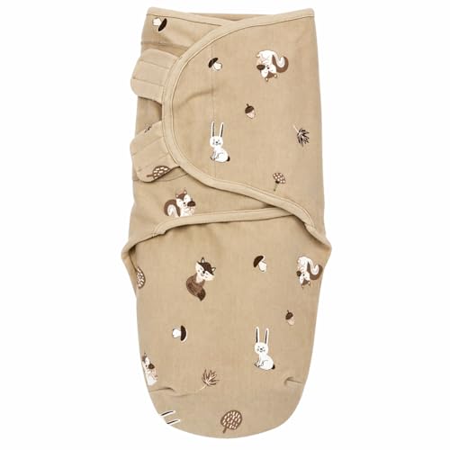 Meyco Baby Swaddling Bag - 0-3 Months - Swaddle Cloth Swaddle for Newborns - 100% Cotton - Oeko Tex Certified - Soft Sleeping Comfort - Breathable and Moisture Absorbing - Animals - Sand