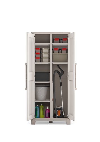 Keter Gulliver Kunststoffschrank / Besenschrank, Utility, beige, 80 x 44 x 182 cm – Bild 7