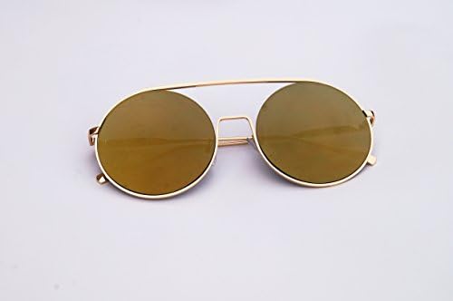 Unique Hippie Round Circle Lens Sunglasses (Gold, Metallic Gold)
